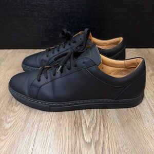 Solovair Black Leather Low Trainers Sneakers Size UK 8 Made In England